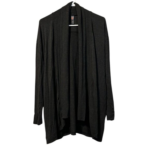 Mono B Cardigan Women's Medium Black 100% Long Sleeve‎ Open Front Athleisure - Picture 1 of 11